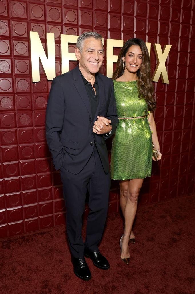 George Clooney y Amal Clooney en el after-party de los Golden Globes organizado por Netflix. 
