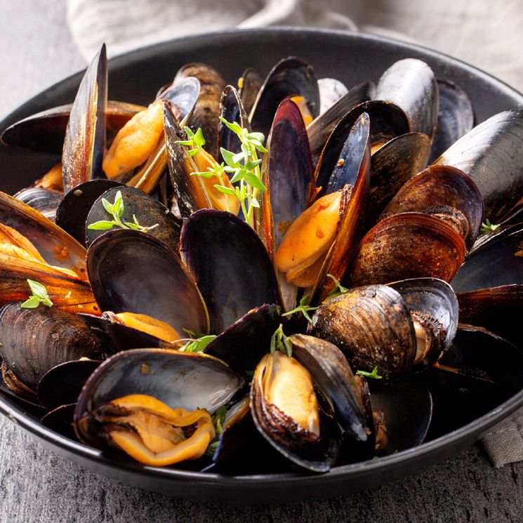 Mejillones al vapor. 