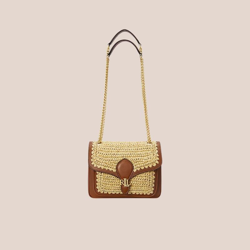 bolso solapa de rafia