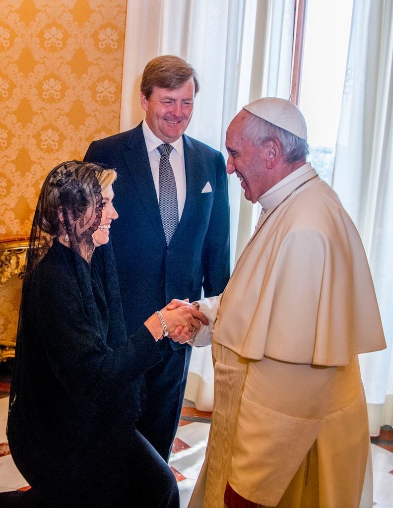 Los reyes Guillermo y Máxima durante una audiencia con el Papa Francisco en 2017