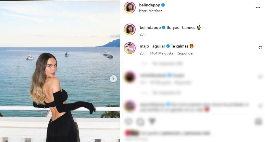 Belinda presumió su paso por Cannes y Majo Aguilar así reaccionó