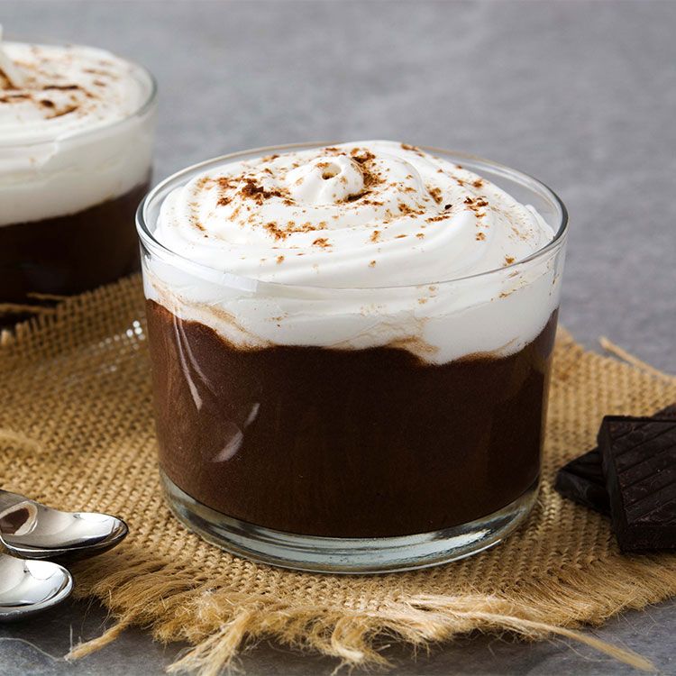 'Mousse' de chocolate negro y café