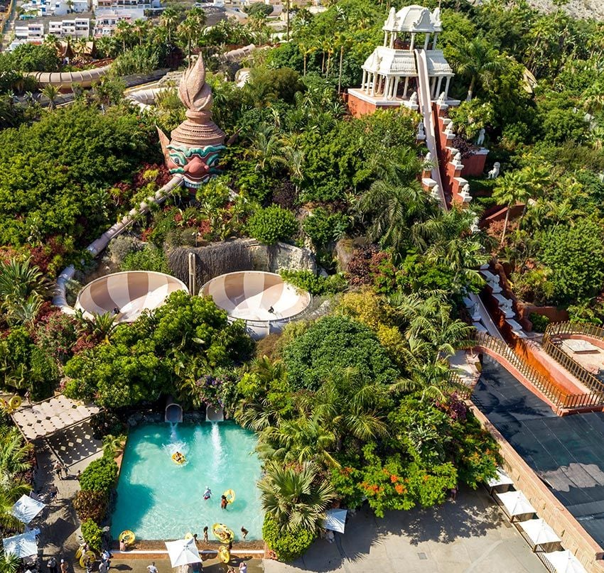 Atracciones del parque acuático Siam Park de Tenerife