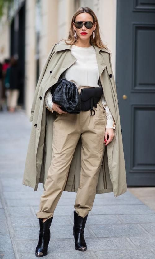 alexandra lapp con pantalones slouchy de color beige