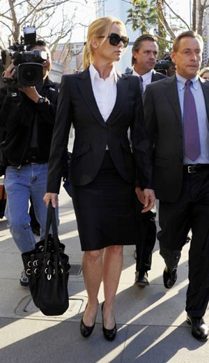 La actriz Nicolette Sheridan a su llegada el pasado jueves día 1 de marzo a los juzgados de Los Ángeles