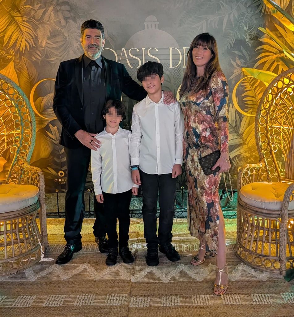 Tony Aguilar con su mujer, Nelly, y sus dos hijos: Biel y Nil