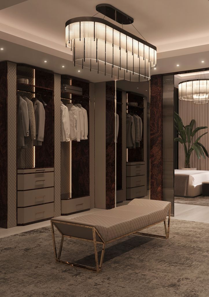 Vestidor con lámpara de techo