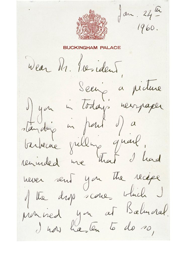 Carta de la reina Isabel II a Eisenhower
