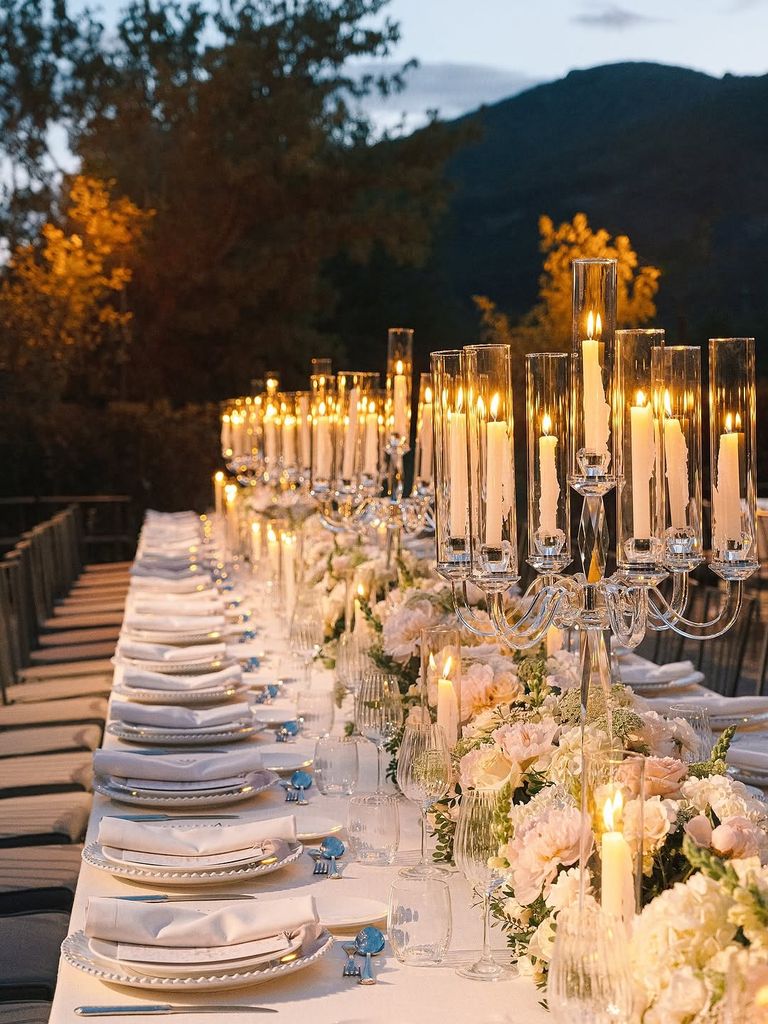 Mesas de boda con candelabros