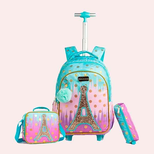 Wenlia Mochila Escolares con Ruedas