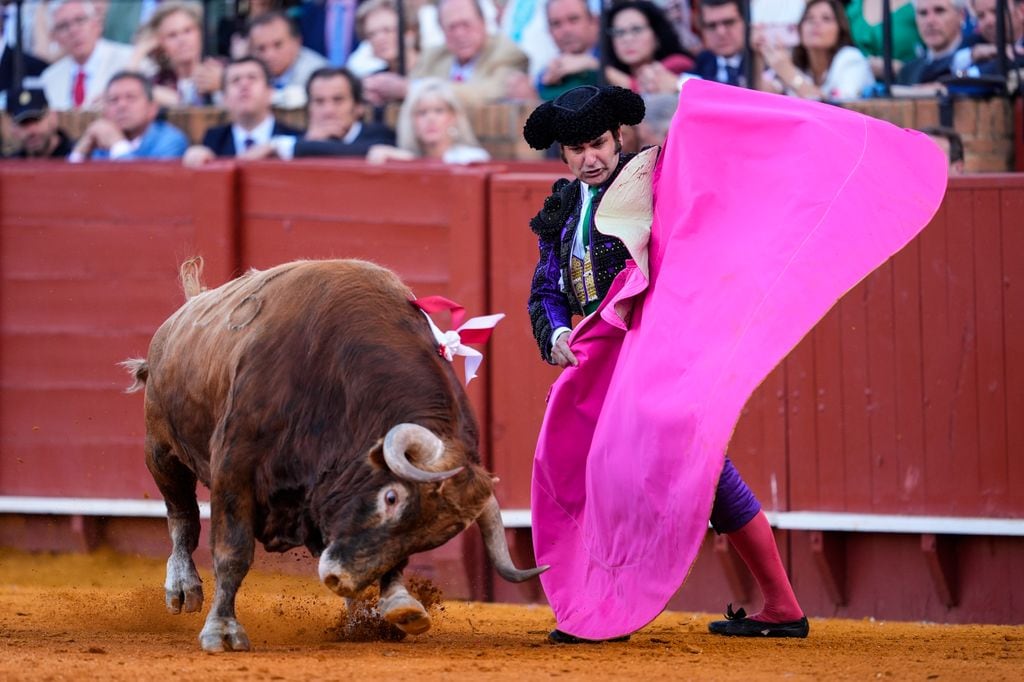 SEVILLE ANDALUSIA, SPAIN - MAY 09: The bullfighter, Morante de la Puebla, on May 9, 2025 in Seville (Andalusia, Spain). Morante de la Puebla, Daniel Luque and Tomas Rufo fight Garcigrande bulls in the fourteenth of the season at the Real Maestranza de Sevilla. (Photo By Joaquin Corchero/Europa Press via Getty Images)