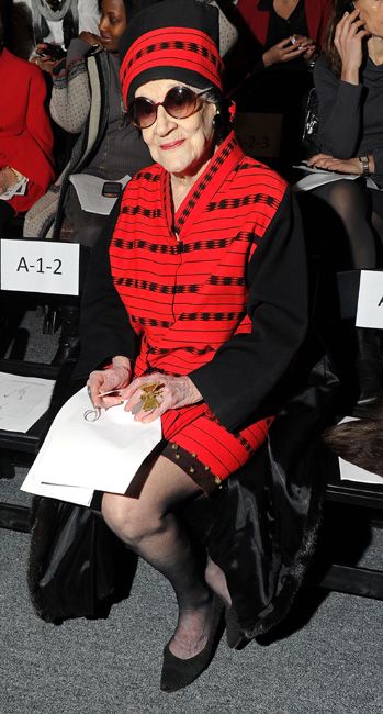 Zelda Kaplan, momentos antes de que comenzara el desfile de Joanna Mastroianni