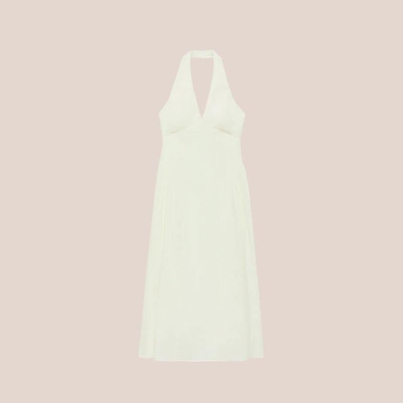 vestido blanco cuello halter