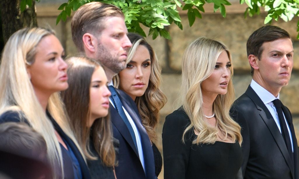 ivanka trump jared kushner eric trump and family arrive for the funeral of ivana trump at st vincent ferrer roman catholic church july 20 2022 in new york city 