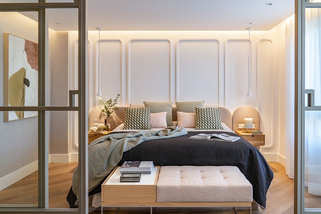 Dormitorio con luces led. 