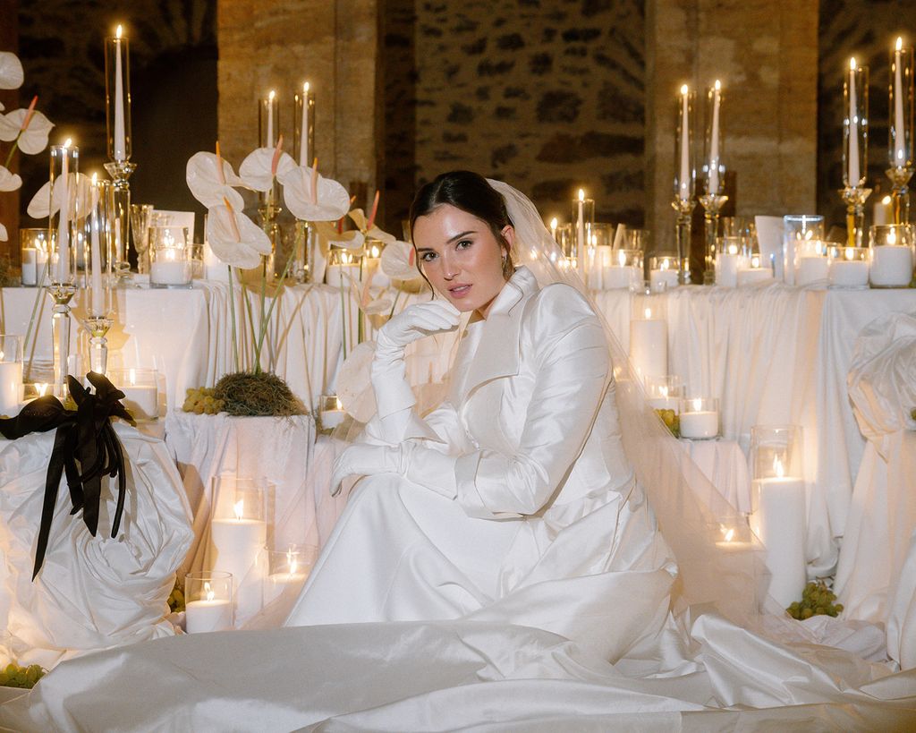 Decoración de boda con velas y anturium en Valencia