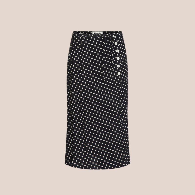 falda midi de lunares