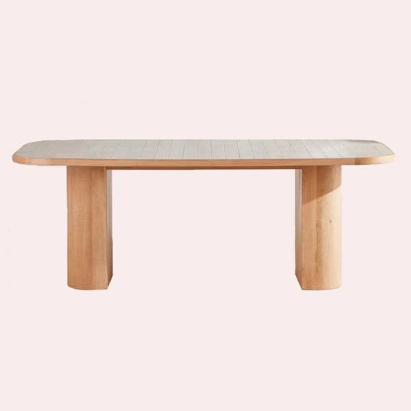 Canopée - Mesa de comedor de madera de mango y cerámica efecto zellige crudo