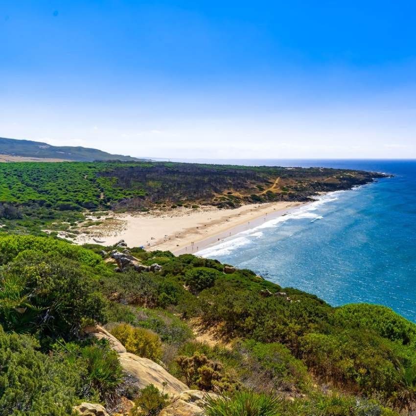 Bella playa del Cañuelo en Cádiz.
