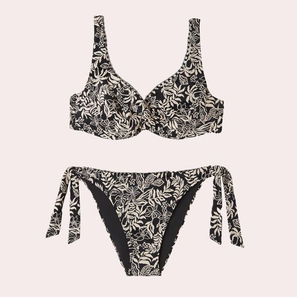Balconette Hojas Bikini Botanic Black and White Calzedonia