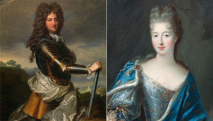 Luisa Isabel de Orleans y Borbón, Felipe II, Duque de Orleans (1674-1723) y de Francisca María de Borbón, hija ilegítima de Luis XIV (1638-1715)
