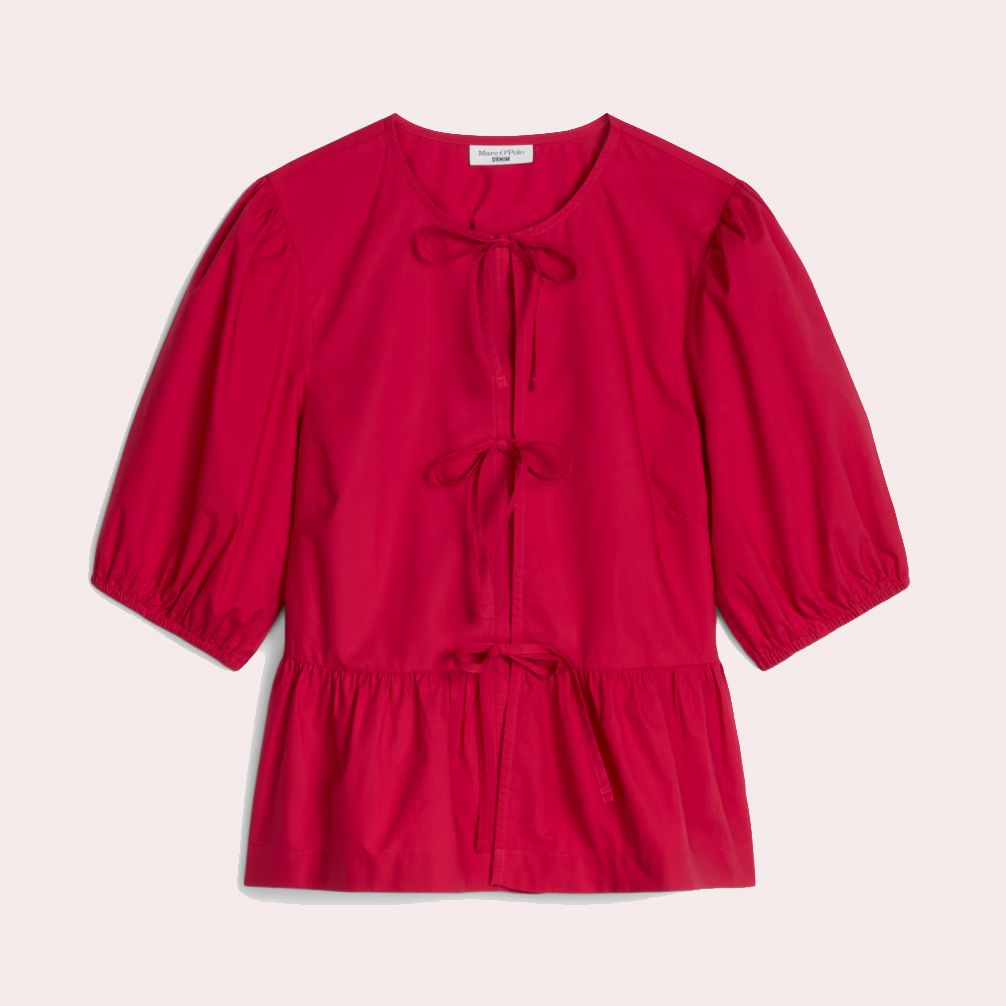 MARC O’POLO DENIM
Blusa peplum regular de popelín de algodón