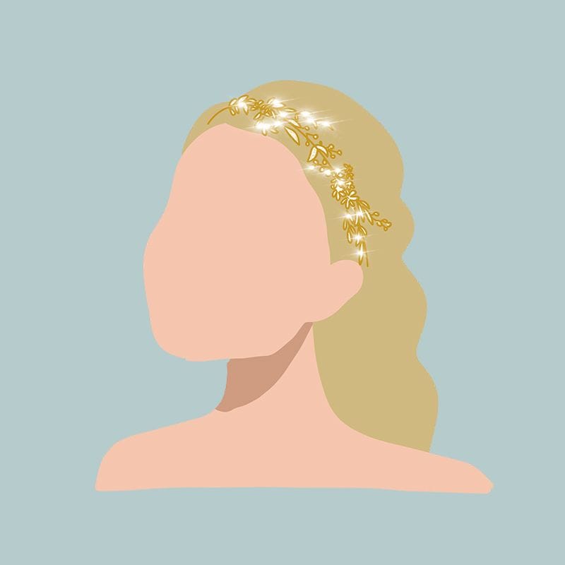 Tiara de novia romántica