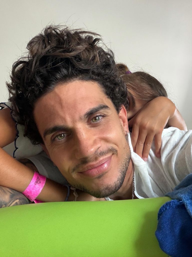 El jugador junto a sus hijos