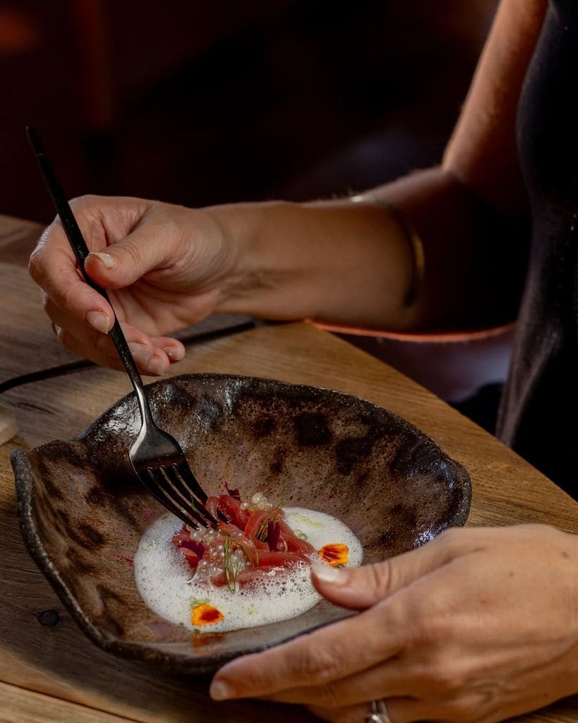 El plato estrella del menú degustación del restaurante Palacio Ico: espaguetis de atún. 