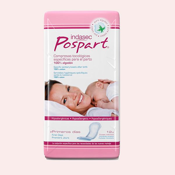 Indasec Pospart Compresas Tocológicas Algodón