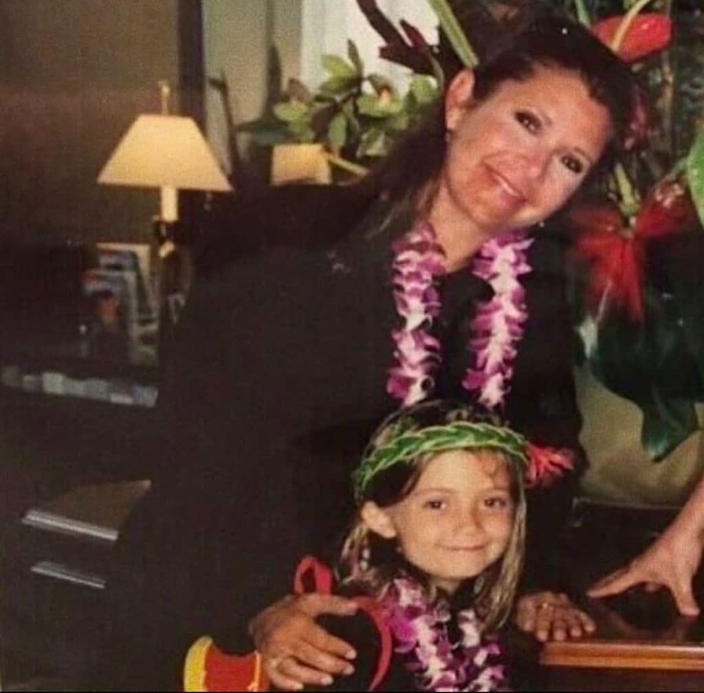 Carrie Fisher con Billie Lourd cuando esta era pequeña