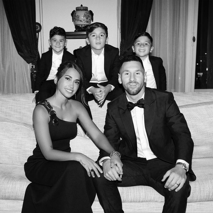 Leo y Antonella con sus niños
