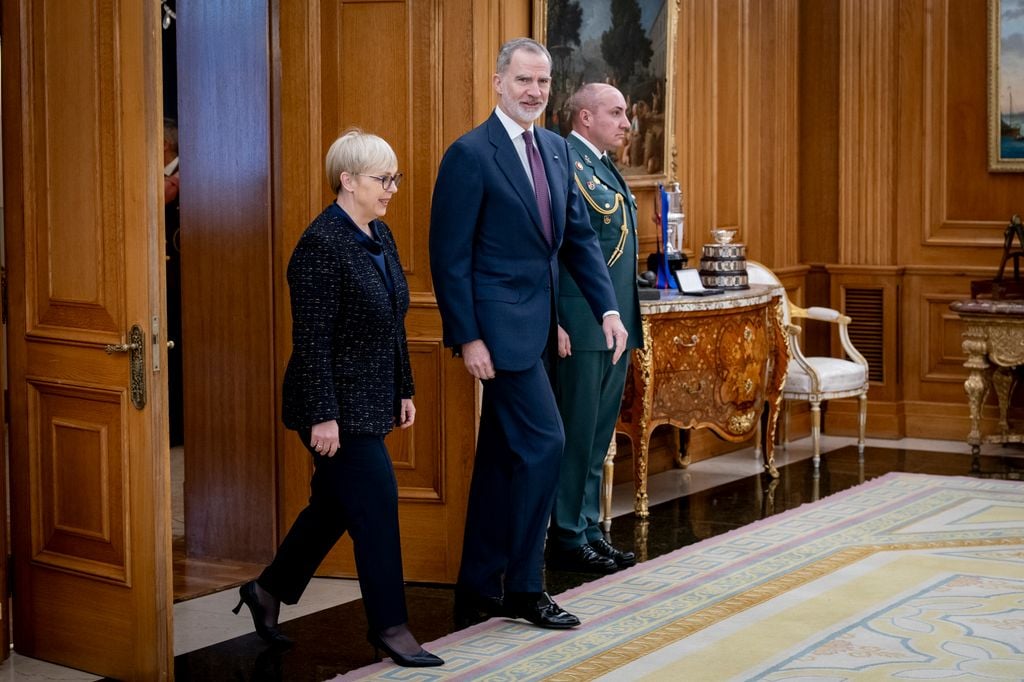 Felipe VI recibe en Zarzuela a la presidenta de Eslovenia, Natalia Pirc Musar