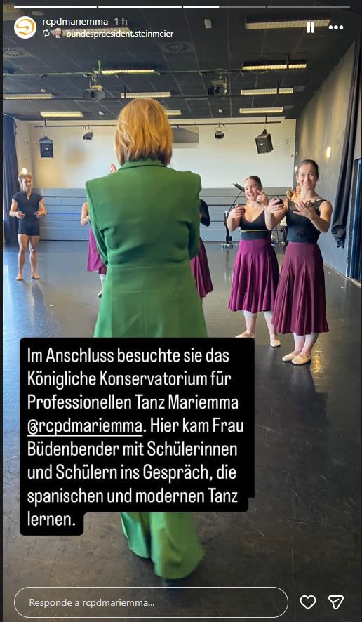 Elke Büdenbender, en el Conservatorio Profesoinal de Danza Mariemma de Madrid