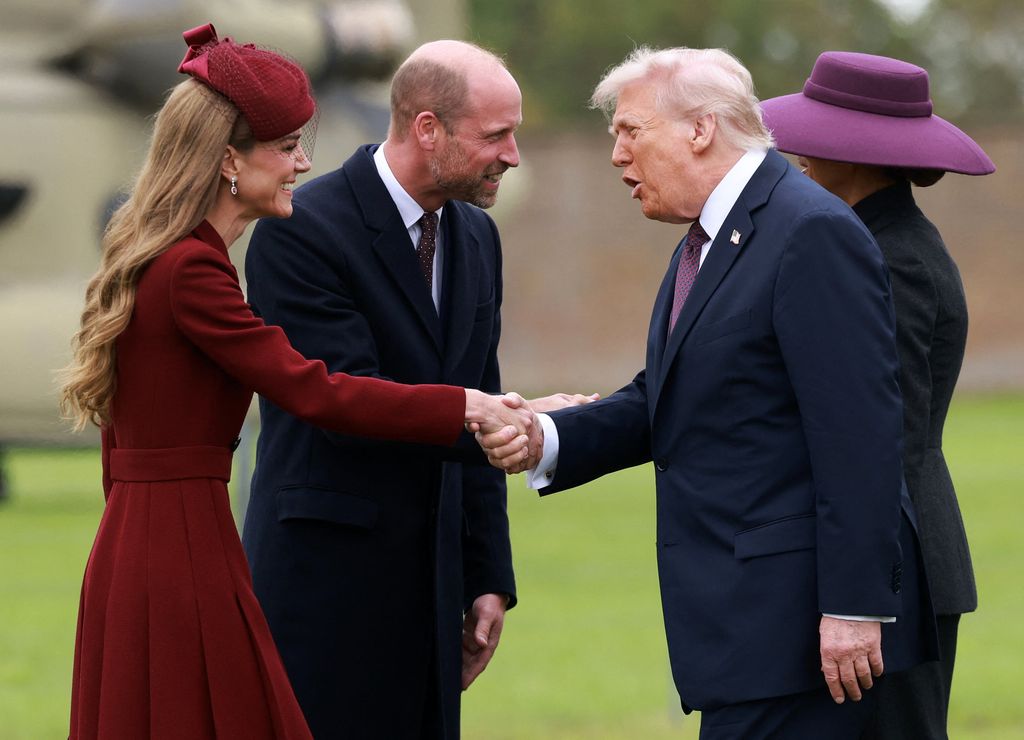 William y Kate tuvieron el primer contacto con los Trump a su llegada en el Marine One.