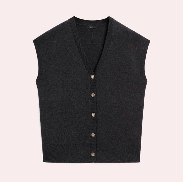 Chaleco punto botones dorados Massimo Dutti