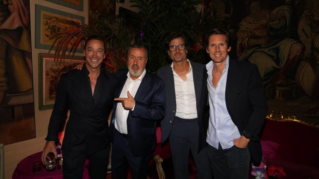 Feliciano López, jutno a otros amigos del torero