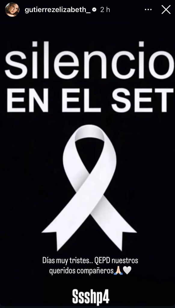 Esta fue la imagen que varios integrantes de elenco y la producción compartieron en memoria de los fallecidos.