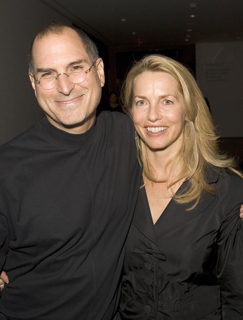 Steve Jobs and Laurene Powell during Pixar Exhibit Launch at The Museum of Modern Art.