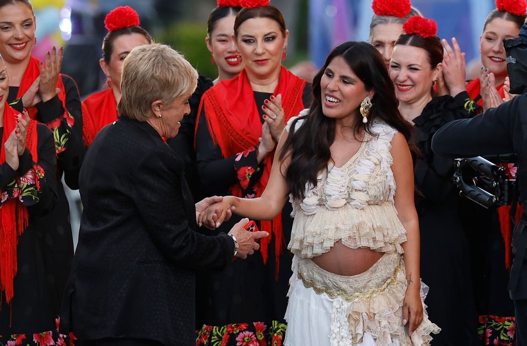 Chabelita Pantoja and Chelo Garcia Cortes during tv show La familia de la tele event in Madrid on Monday, 5 May 2025.