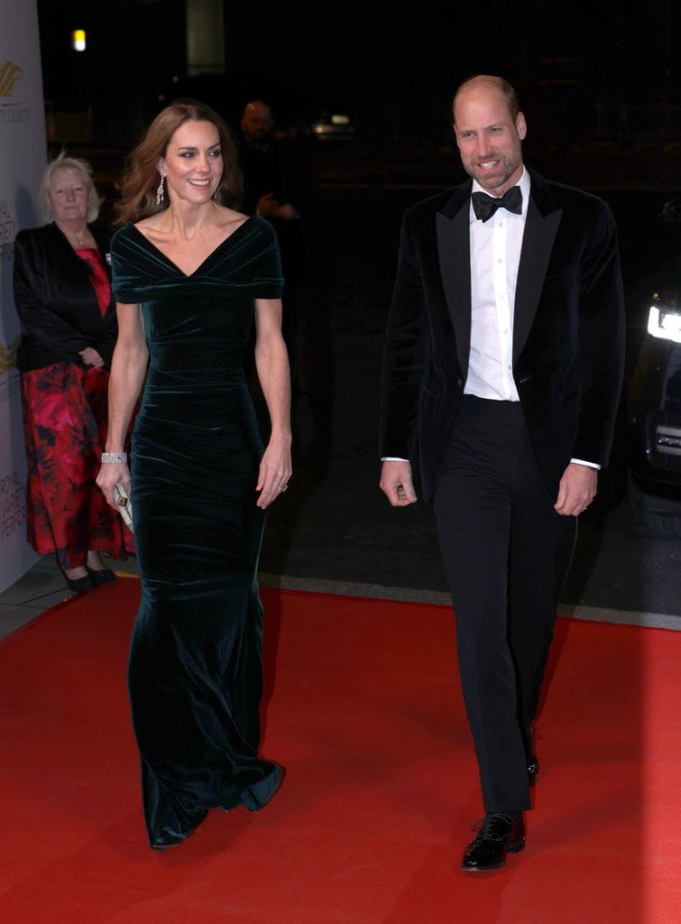 Kate Middleton, princesa de Gales, con look de gala, 2025.