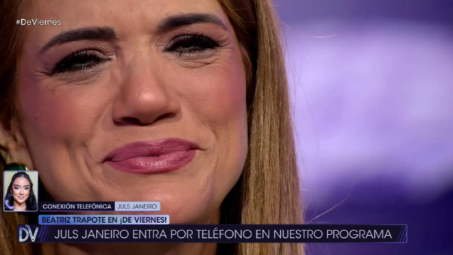 Beatriz Trapote se emociona con la llamada en directo de Julia Janeiro en '¡De Viernes!'