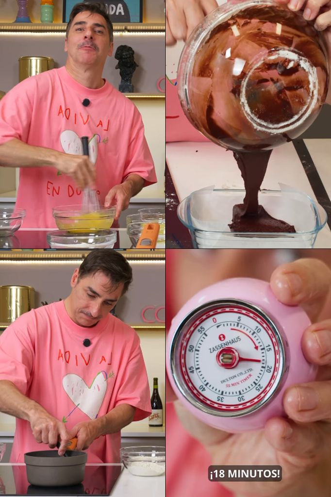 A diferencia de su colega de profesión, Jordi no usa nueces para su brownie.