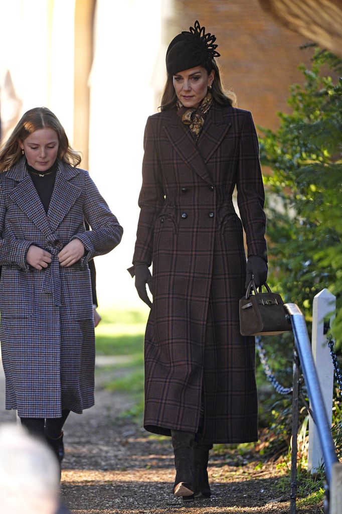 Kate Middleton, princesa de Gales, en la misa de Navidad, 2025.