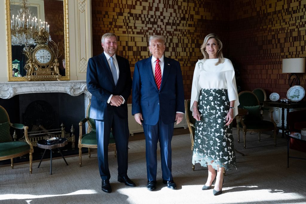 Donald Trump junto a los reyes Guillermo y Máxima de Holanda en junio del pasado año