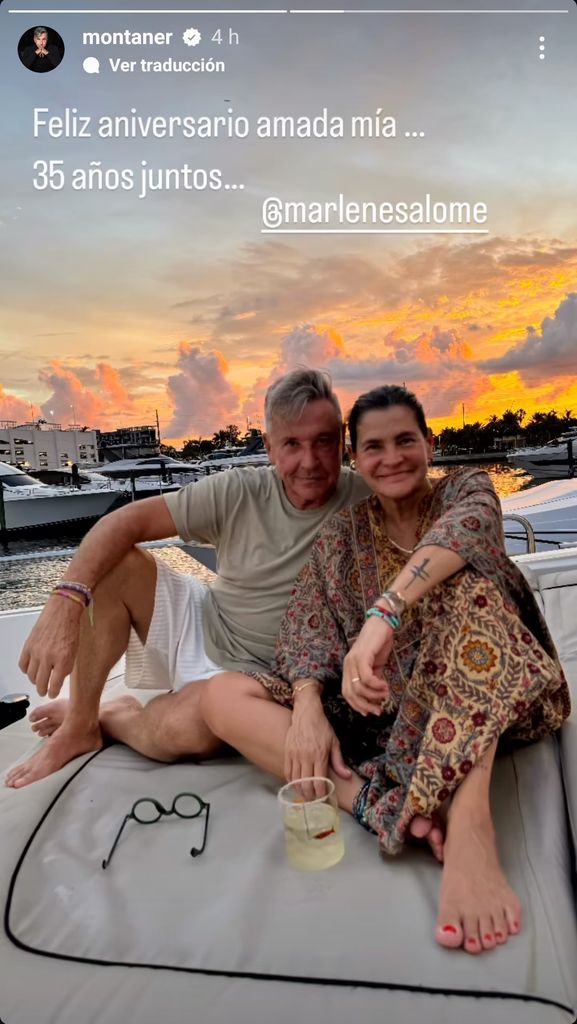 Montaner vompartió esta linda foto junto a su esposa.