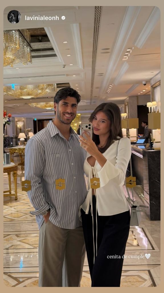 Marco Asensio y Lavinia León celebrando su cumpleaños