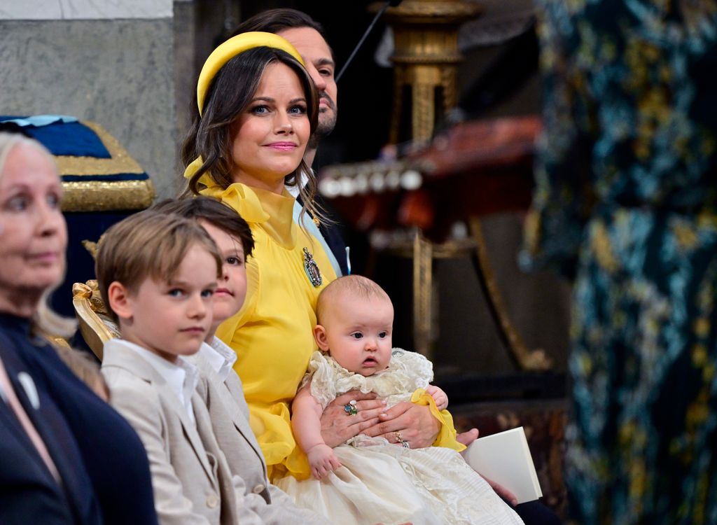 Sofia de Suecia con su hija Ines en su bautizo 