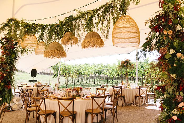 Decoración de boda rústica y floral en La Rioja