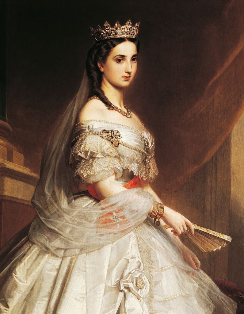Retrato de Carlota de Sajonia-Coburgo-Gotha, emperatriz de México, realizado en 1865 por Albert Grafle.